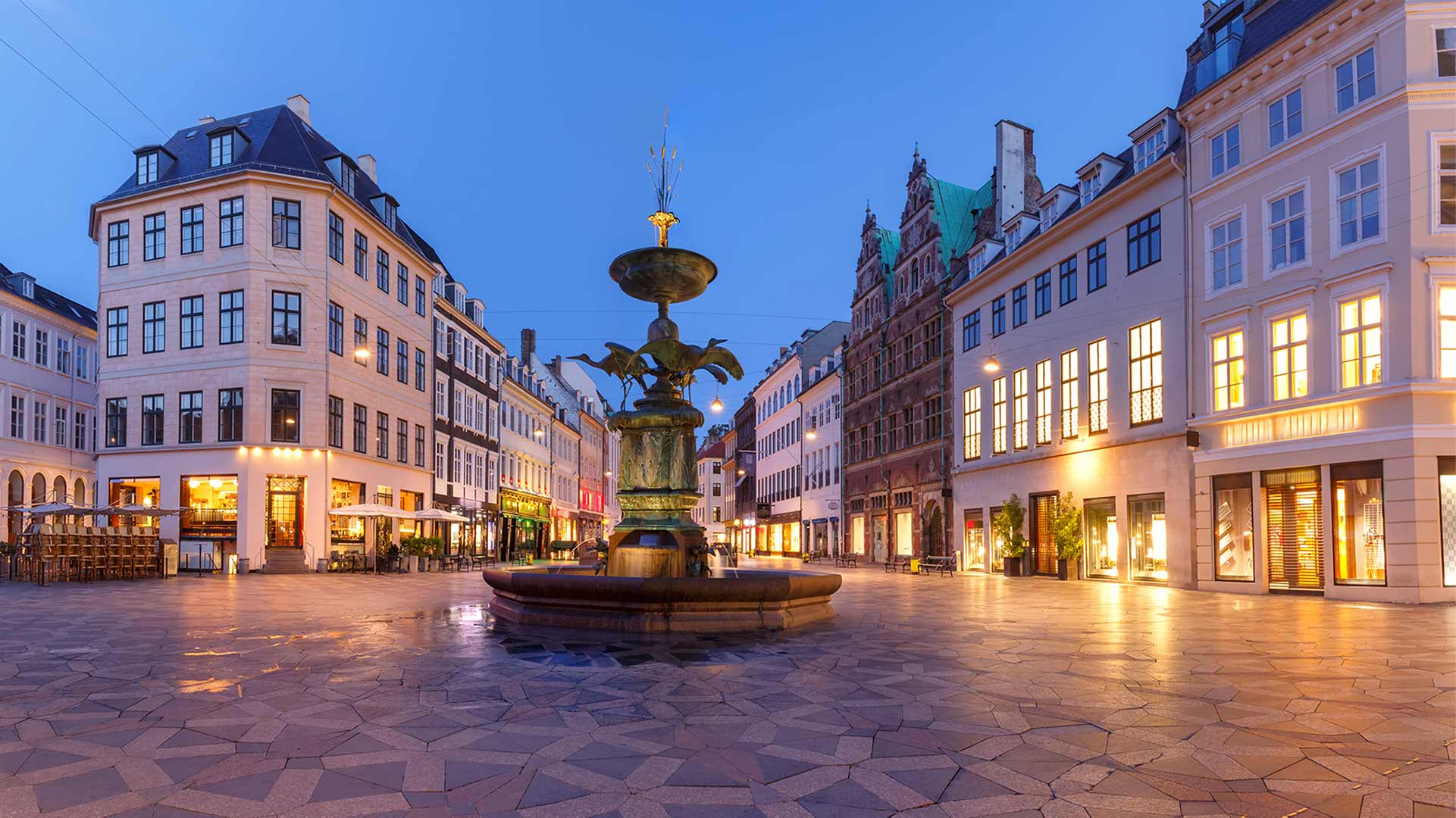Beautiful shopping street in Copenhagen